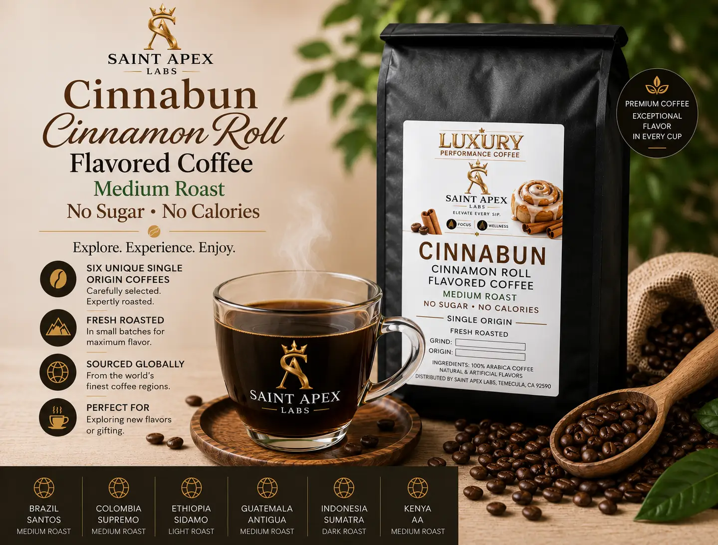 Flavored Cinnamon Hazelnut Medium Roast Coffee Single Origin by DRIPSHIPPER