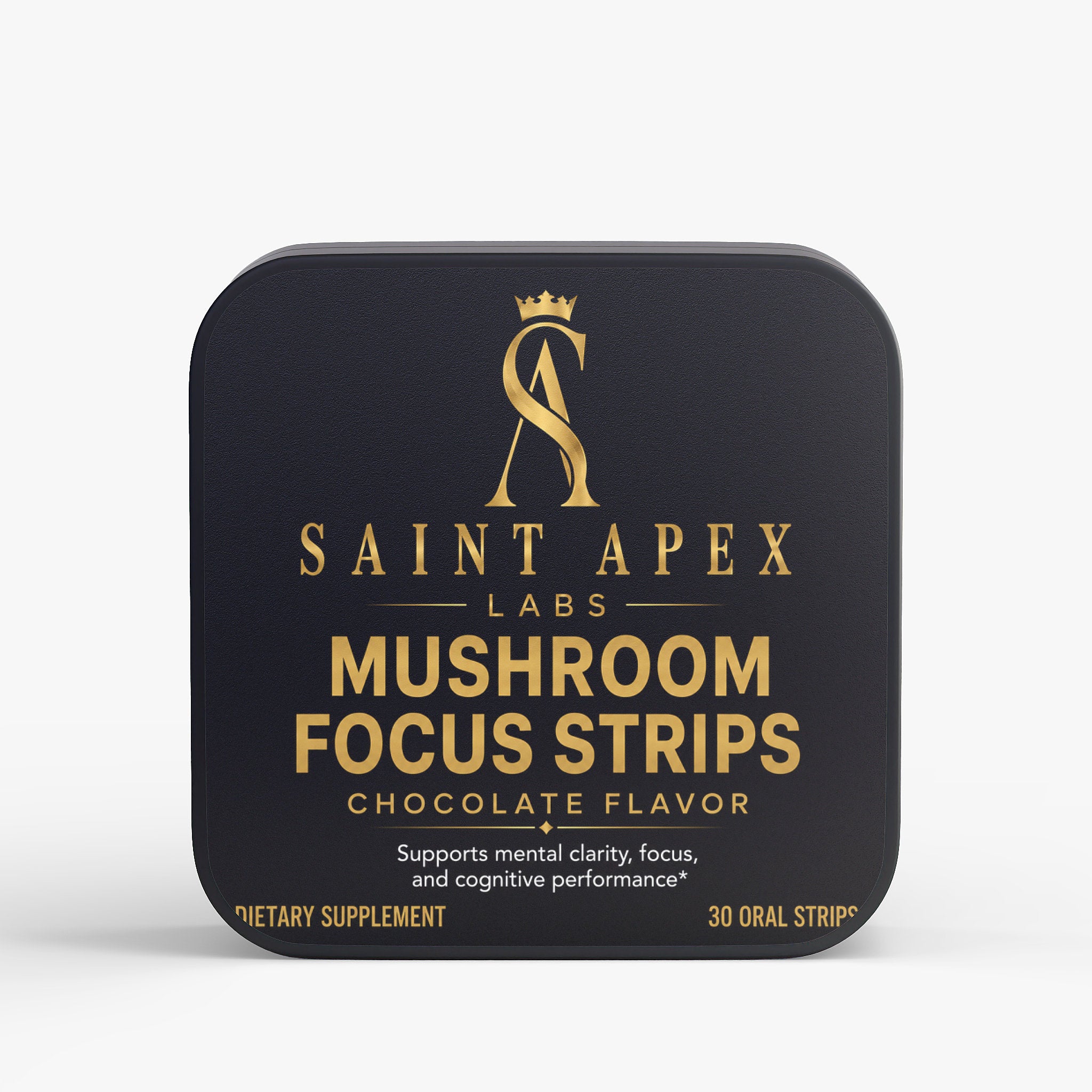 Mushroom Focus Strips Customizable Tin Label For Mental Clarity And Wellness