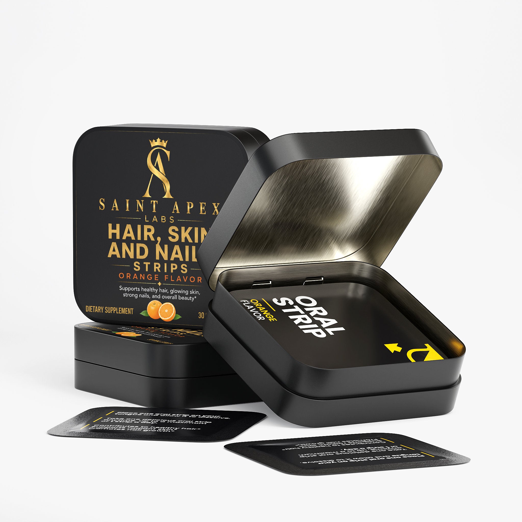 Hair Skin and Nails Strips Nutritional Supplement for Healthy Beauty On the Go