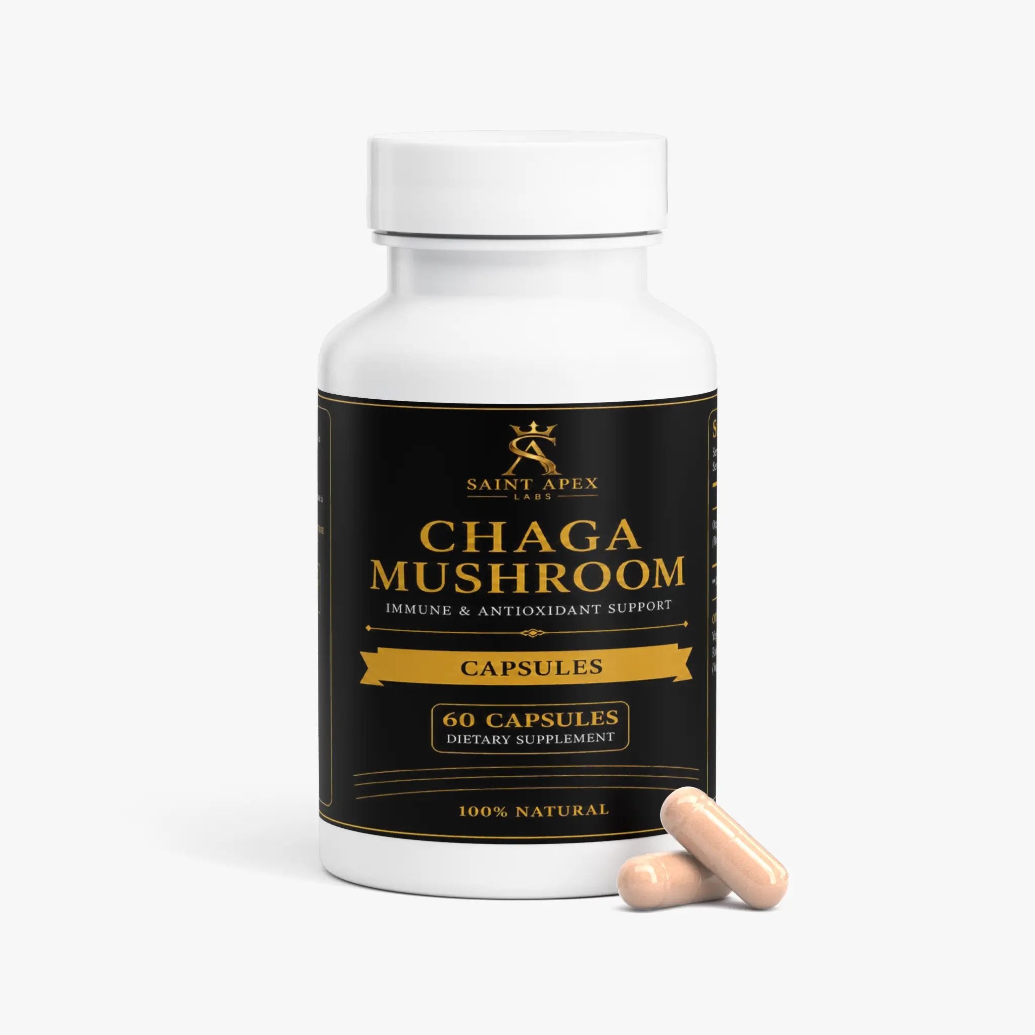 Chaga Mushroom Capsules Immune Support Phytochemical Rich Formula by Supliful