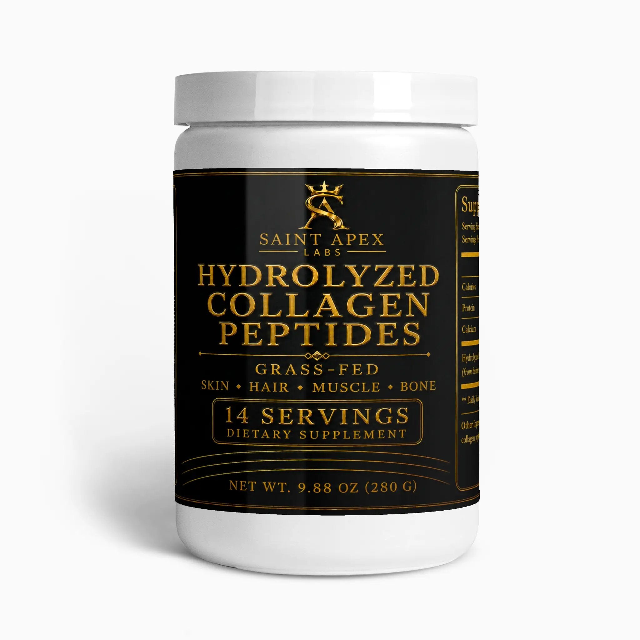 Collagen Grass Fed Hydrolyzed Peptide Powder for Skin Hair Nails by Supliful