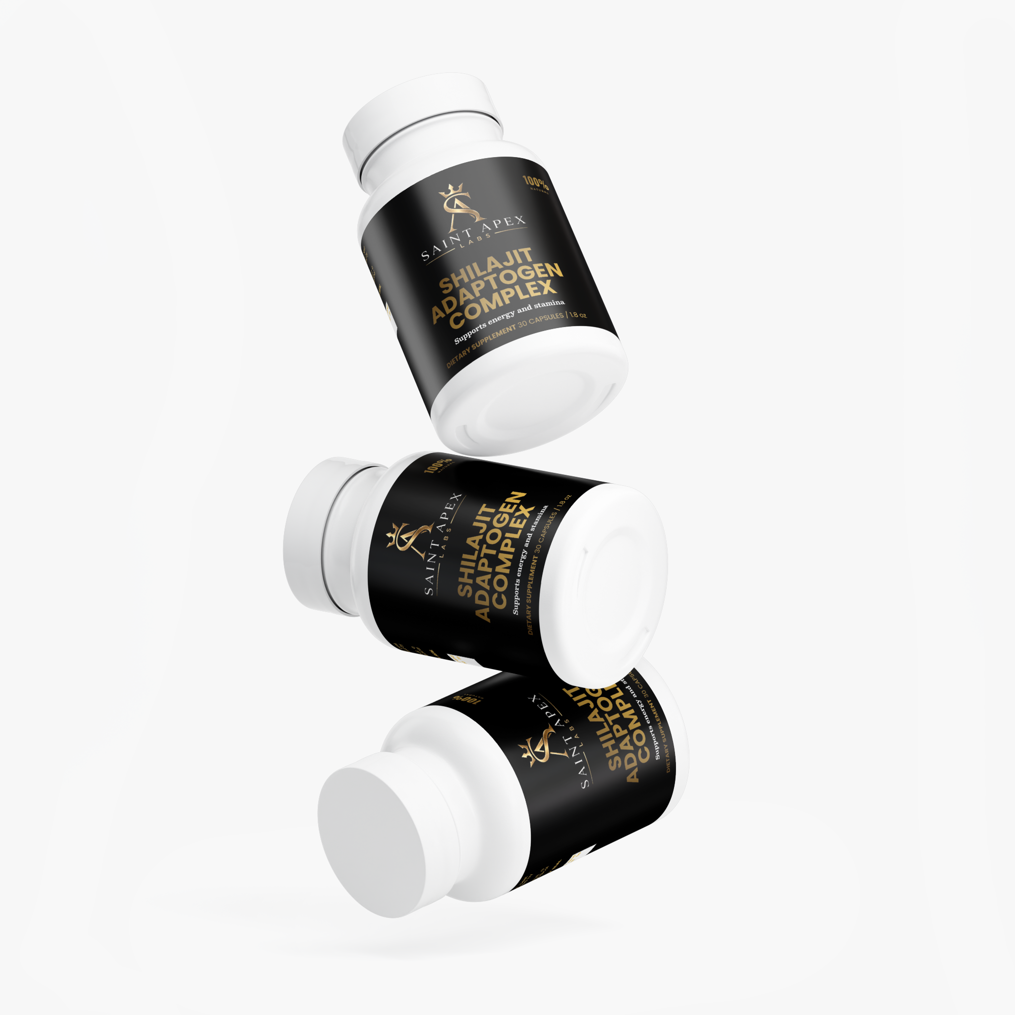 Shilajit Adaptogen Complex Saint Apex Labs Energy Stamina Vitality by Supliful