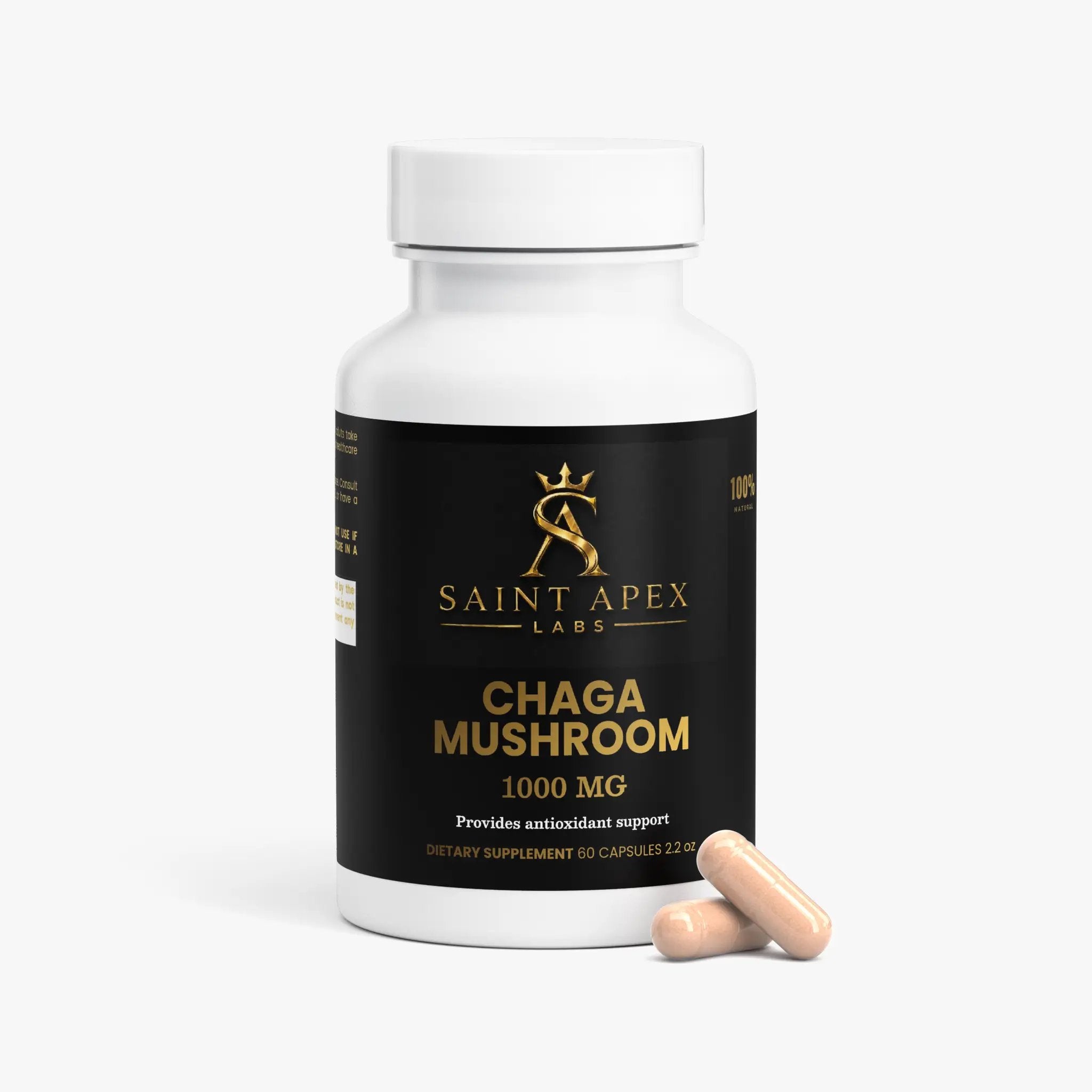 Chaga Mushroom Capsules Immune Support Phytochemical Rich Formula by Supliful