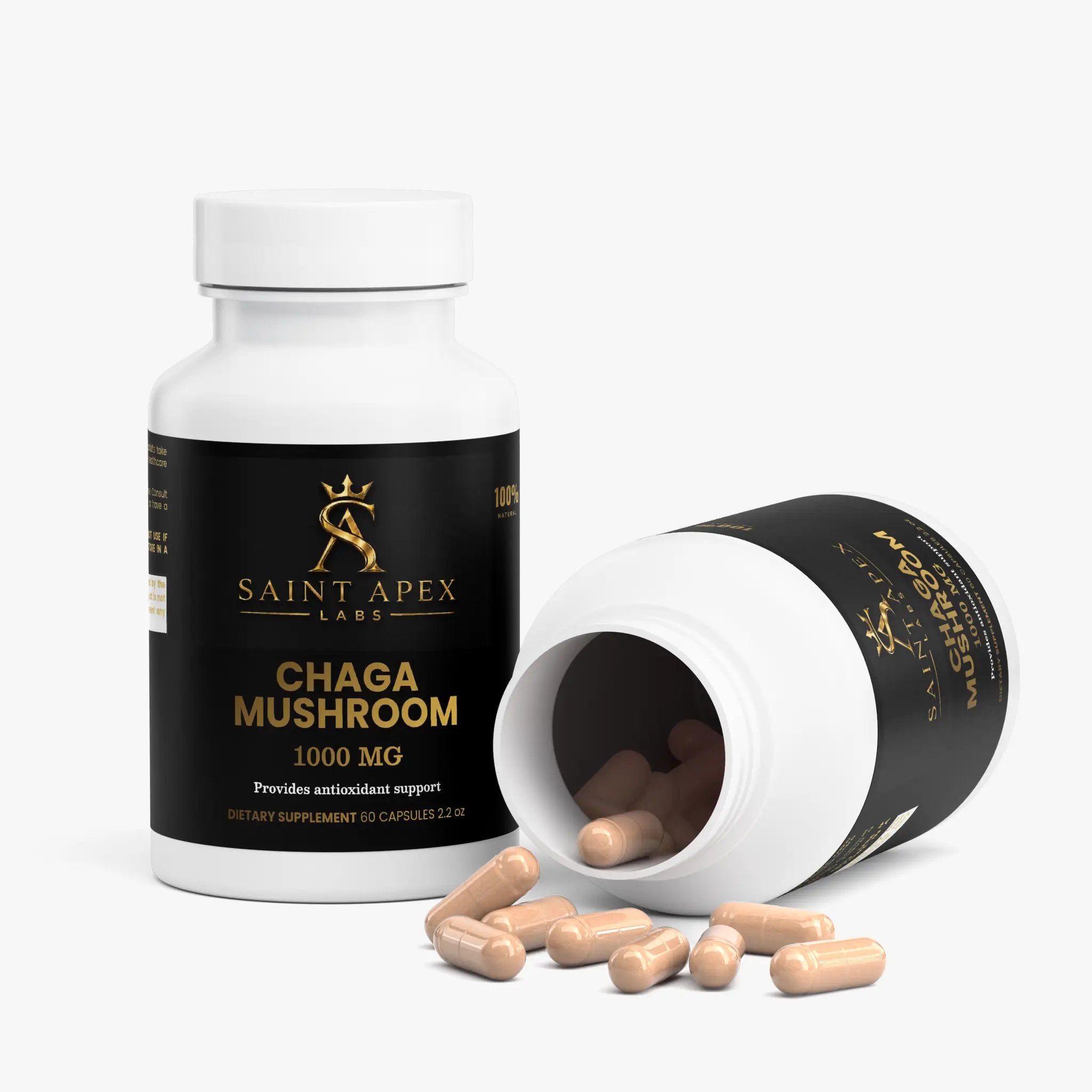 Chaga Mushroom Capsules Immune Support Phytochemical Rich Formula by Supliful