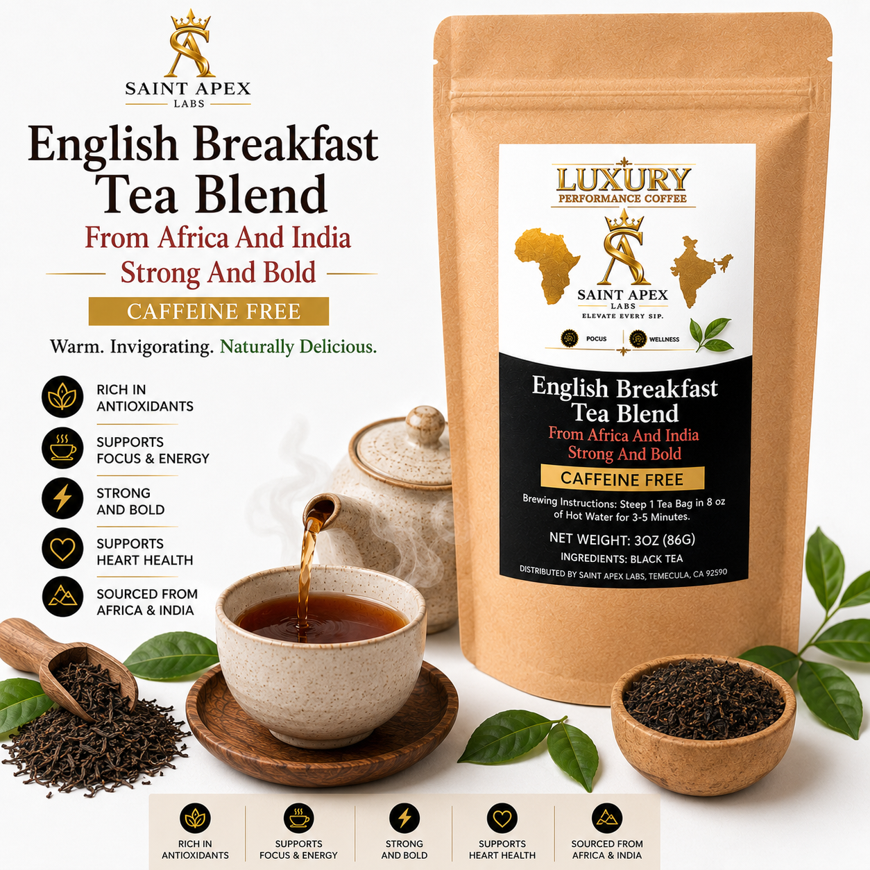 English Breakfast Tea Blend From Africa And India Strong And Bold