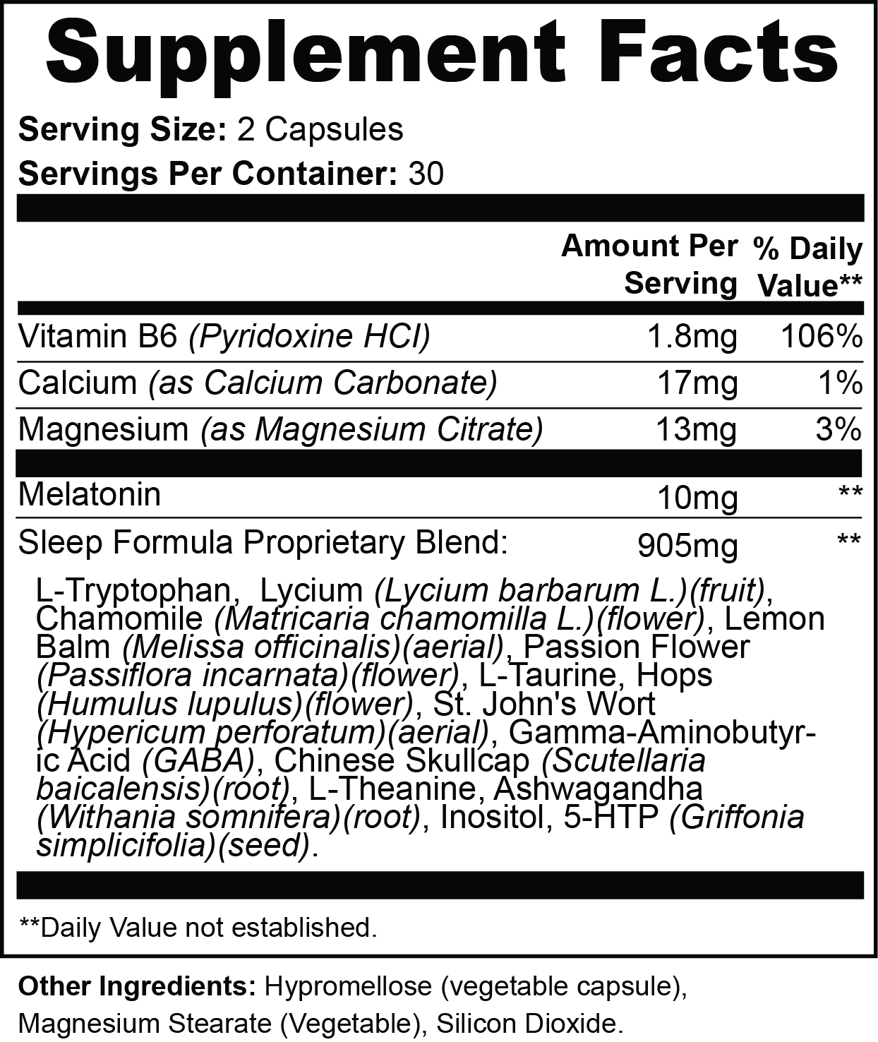 Sleep Support Magnesium Citrate Vitamin B6 Melatonin Restful Night by Supliful