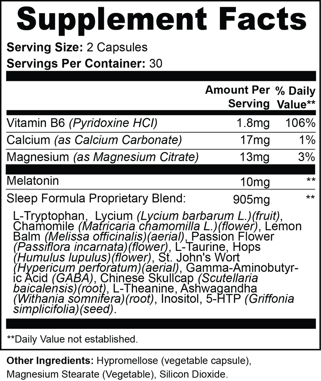 Sleep Support Magnesium Citrate Vitamin B6 Melatonin Restful Night by Supliful