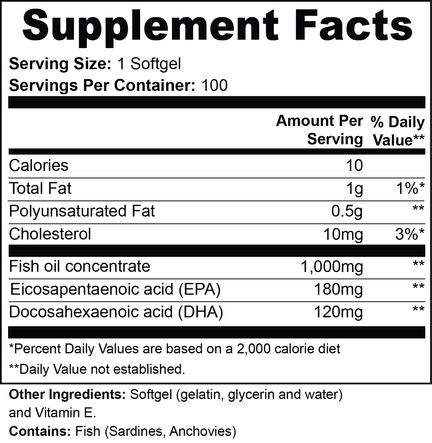 Omega 3 Supplement With 180mg EPA And 120mg DHA For Heart Health by Supliful