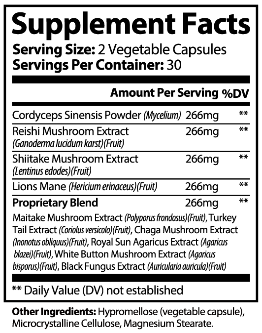 Mushroom Complex 10X Immune Support and Brain Function