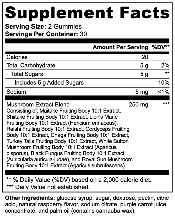 Mushroom Extract Complex Gummies For Immune Support And Wellness by Supliful