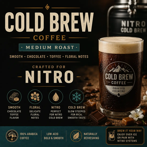 Cold Brew Coffee Medium Smooth Chocolate Toffee Floral Notes For Nitro by DRIPSHIPPER