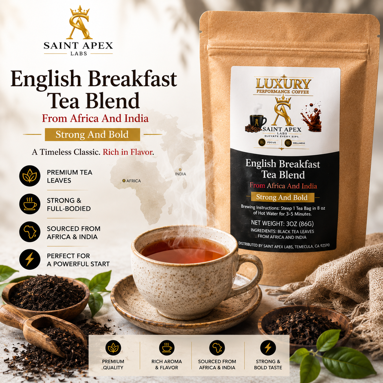 English Breakfast Tea Blend From Africa And India Strong And Bold