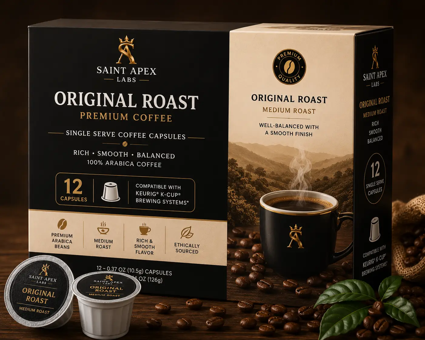 Original Roast 12 Pack Single Serve Coffee Capsules by DRIPSHIPPER