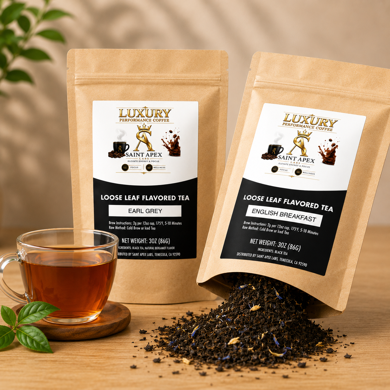 Earl Grey Loose Leaf Tea Bergamot Ceylon OP With Blue Cornflowers