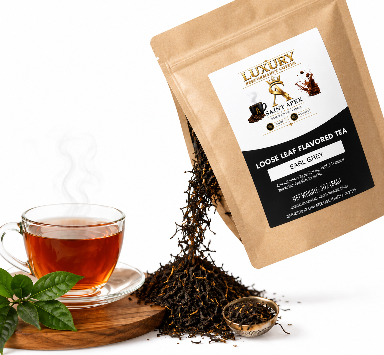 Earl Grey Loose Leaf Tea Bergamot Ceylon OP With Blue Cornflowers