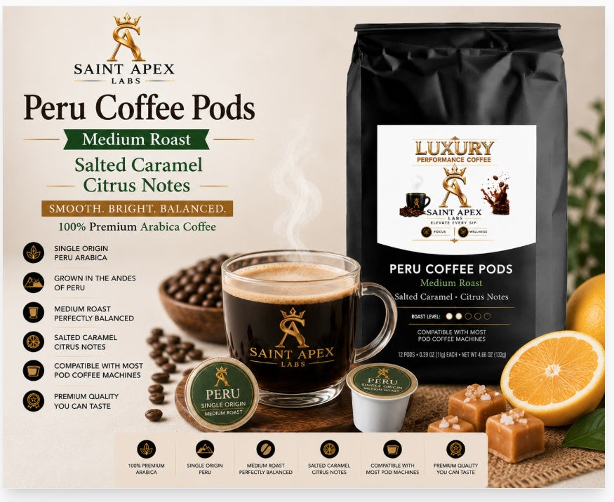 Peru Coffee Pods Medium Roast Salted Caramel Citrus Notes