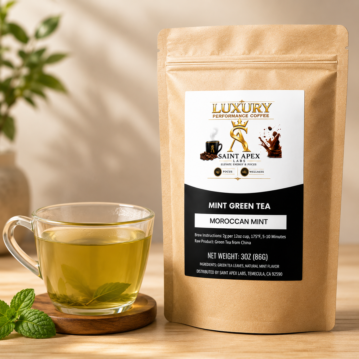 Moroccan Mint Green Tea Blend For Refreshing Hot Or Iced