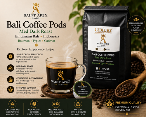 Bali Coffee Pods Med Dark Roast Kintamani Bali Indonesia Bourbon Typica Catimor