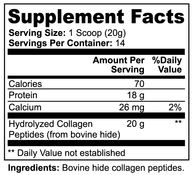 Collagen Grass Fed Hydrolyzed  Peptide Powder for Skin Hair Nails