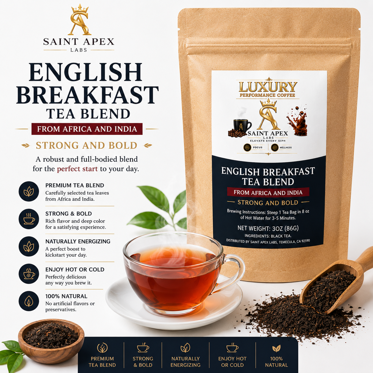 English Breakfast Tea Blend From Africa And India Strong And Bold